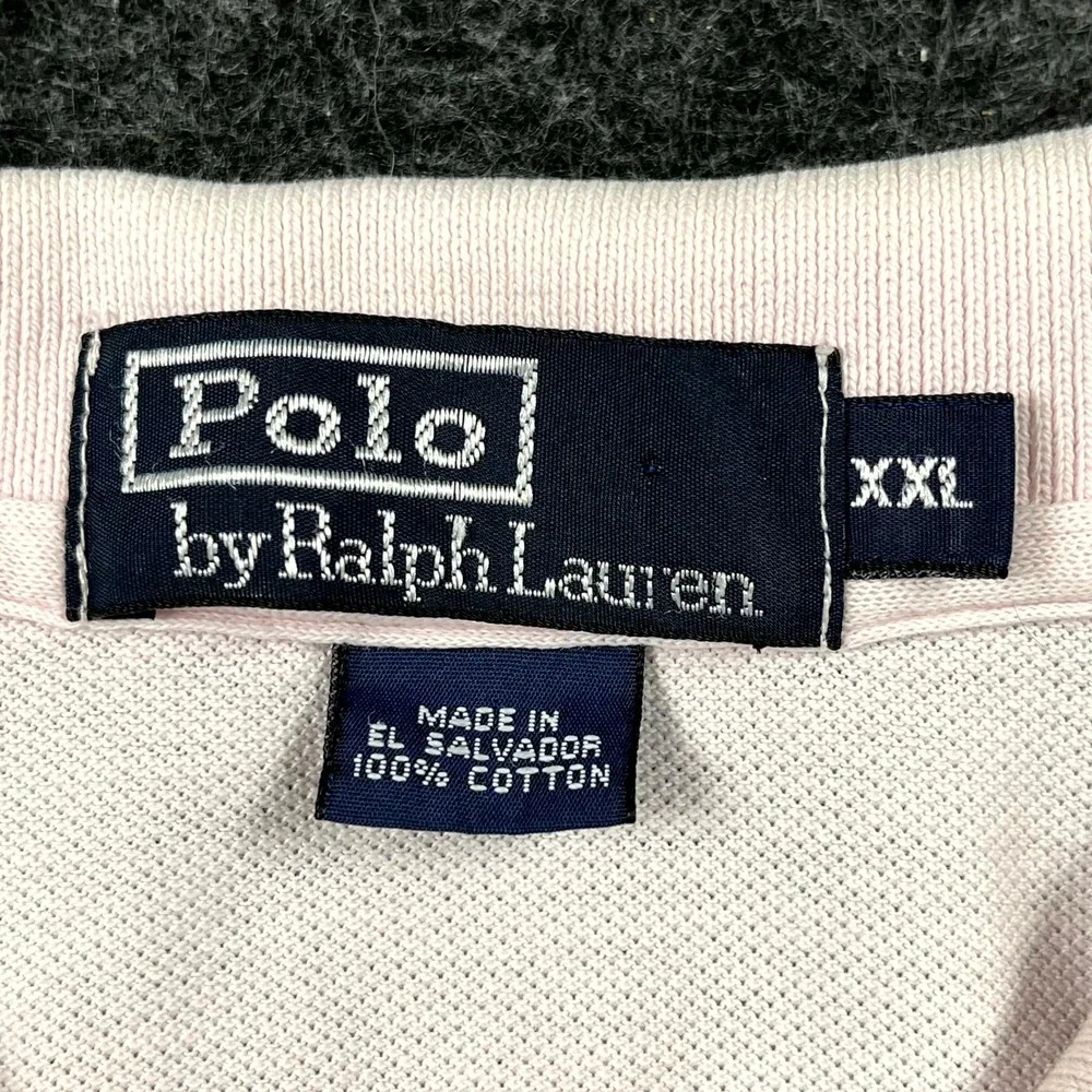 Vintage Polo Ralph Lauren Polo Shirt Mens 2XL Pink Cotton Side Slit Golf